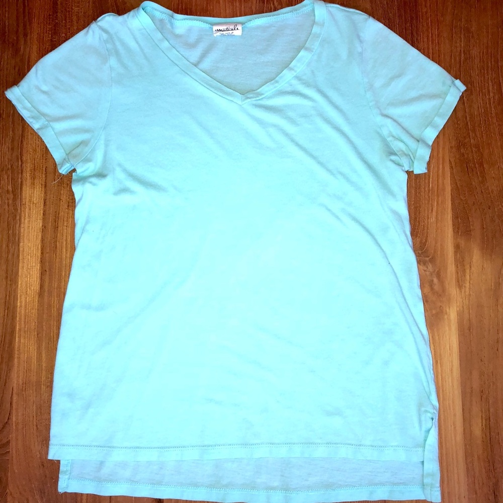 light blue v-neck